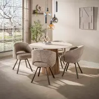Hoyz Collection - Eetkamertafel Centro - Beige - 120x120x77 cm