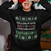 B&C Lekker Waus Foute Kersttrui Zwart - Rolling Up Some Christmas Spirit - Maat XS - Kerst Outfit Dames & Heren