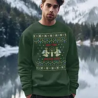 B&C Foute Kersttrui - Kleur Groen - On The Good List - Maat L - Uniseks Pasvorm - Kerstkleding voor Dames & Heren
