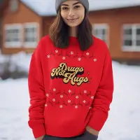 B&C Lekker Waus Foute Kersttrui Rood - Drugs Not Hugs - Maat 4XL - Kerst Outfit Dames & Heren