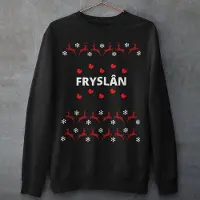 B&C Friese Kersttrui Zwart Fryslân Rendieren - Maat XL - Uniseks Fit - Kerstkleding Voor Dames & Heren