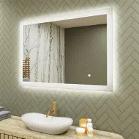 Artforma Spiegels voor de badkamer met LED-verlichting, 100x70 cm, met aanraakschakelaar