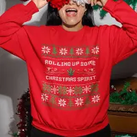 B&C Lekker Waus Foute Kersttrui Rood - Rolling Up Some Christmas Spirit - Maat XL - Kerst Outfit Dames & Heren