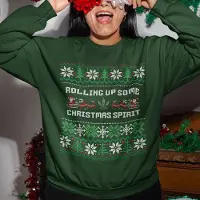 B&C Lekker Waus Foute Kersttrui Groen - Rolling Up Some Christmas Spirit - Maat XL - Kerst Outfit Dames & Heren
