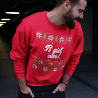 B&C Friese Kersttrui Rood It Giet Oan - Maat XXL - Uniseks Fit - Kerstkleding Voor Dames & Heren
