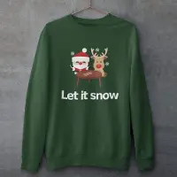 B&C Lekker Waus Foute Kersttrui Groen - Let It Snow - Maat XXL - Kerst Outfit Dames & Heren