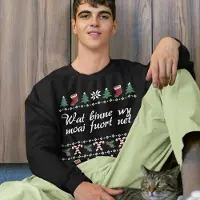 B&C Friese Kersttrui Zwart Wat Binne Wy Moai Fuort Net - Maat XXL - Uniseks Fit - Kerstkleding Voor Dames & Heren