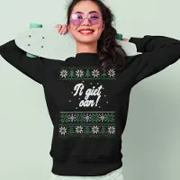 B&C Friese Kersttrui Zwart It Giet Oan - Maat XXL - Uniseks Fit - Kerstkleding Voor Dames & Heren