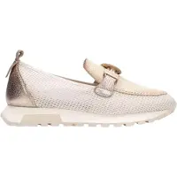 Hispanitas Dames Trainers Oregon gebroken wit (40), Leer, Beige, Plat, 1 tot 3 cm, Geen, Casual HV264857