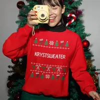 B&C Friese Kersttrui Rood Krystsweater - Maat S - Uniseks Fit - Kerstkleding Voor Dames & Heren