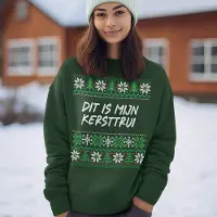 B&C Foute Kersttrui - Kleur Groen - Dit Is Mijn Kersttrui - Maat L - Uniseks Pasvorm - Kerstkleding voor Dames & Heren