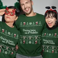 B&C Friese Kersttrui Groen Driving Home Nei It Heitelân - Maat XS - Uniseks Fit - Kerstkleding Voor Dames & Heren
