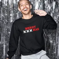 B&C Amsterdam Kersttrui Zwart Merry XXXmas - Maat 5XL - Uniseks Fit - Kerstkleding Voor Dames & Heren