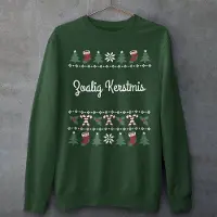 B&C Groningen Kersttrui Groen Zoalig Kerstmis Candy Cane - Maat XL - Uniseks Fit - Kerstkleding Voor Dames & Heren