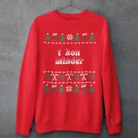 B&C Groningen Kersttrui Rood T Kon Minder Candy Cane - Maat L - Uniseks Fit - Kerstkleding Voor Dames & Heren