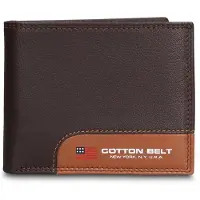 Cotton Belt Portemonnee voor heren, van echt leer, tweekleurig (zwart en bordeaux), met een riem van katoen in de kleuren zwart en bordeaux. Afmetingen: 11x9x2 cm. Artikelnummer: K19055P030-BLACK_BORDO