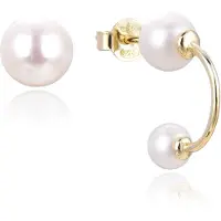 Gena Paris Gena.paris 'Asymmetrische' Dames 925 Sterling Zilveren Oorbellen - Goud GBO1533-Y