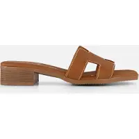 OH MY SANDALS Slippers cognac Leer Maat 41