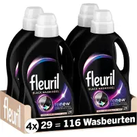 Fleuril Black - Vloeibaar Wasmiddel - Donkere en Zwarte Was - 4x29 Wasbeurten - Voordeelverpakking
