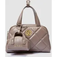 La Fiera Dames Gequilt Kleine Handtas in Neutrale Toon