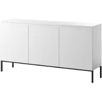 Selsey Dressoir Kate 3 deurs | Design spaanplaat wit 150x77x35 cm dressoirs | NADUVI