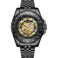 Anthony James Met de hand gemonteerd, beperkt verkrijgbaar, automatisch Tachymeter Sports Black-horloge van