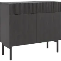 Selsey - NOLIE - Tweedeurskast met twee lades - 100 cm - Portland Eiken Zwart
