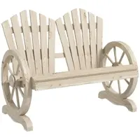 MODFU - Tuinbank - 2-Zits - Rustiek - Voor Tuin Of Terras - Hout - Naturel - 108 X 66 X 95 Cm