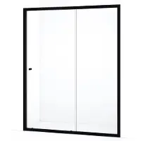 Maxaro Ruby Allure Douchedeur | 160 cm Mat zwart Helder glas Schuifdeur