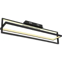 Globo Plafondlamp Woonkamerlamp, Dimbaar nachtlampje Afstandsbediening Timer zwenkbaar, metaal zwart, 1x LED 23W 880Lm 2700-6500K, LxBxH 82x18x21,5cm