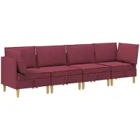 vidaXL Modulaire bankset met opslag 4 st Wijnrood Stof