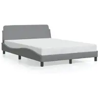 vidaXL Bedframe Dover lichtgrijs 135x190 cm stof