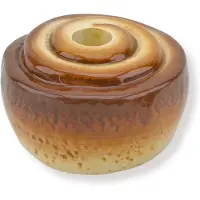 House Vitamin Candle holder cinnamon bun dolomite- brown -11x11x6,5cm