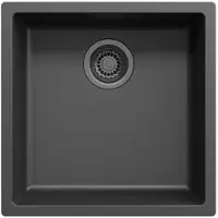 Pure.Sink Keukenwastafel 40x40 cm, zwart, inbouwmodel en opbouwmodel,