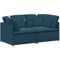 vidaXL Modulaire bank met kussens fluweel blauw