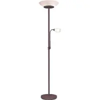 RL Vloerlamp Plafondlamp Binnenlamp Woonkamerlamp Leeslamp Flexibele arm, afzonderlijk schakelbaar, metaal, roest, glas, wit, DxH: 34x180 cm
