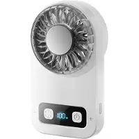 VHV -Handventilator met IJskompres - 100 Standen Turboventilator - Oplaadbare Mini Zakventilator met LED-Display - Krachtige Draagbare Ventilator voor Outdoor, Festival, Sport en Kantoor
