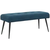 vidaXL Bank met knopen tufting Blauw 110 x 40 x 46 cm fluweel