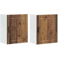 vidaXL Keukenwandkasten 2 st Lucca oud houtkleurig bewerkt hout