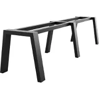 MetaloPro Tafelonderstel Thusia Extreme Long - Extra Lang Stalen Onderstel, Industrieel Hoekig Design, Zwart Mat, Voor Grote Tafels - 320x80x72cm