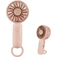 VHV -Draagbare Mini Handventilator met Gesp - Krachtige USB Tafelventilator en Zakventilator - Oplaadbaar en Lichtgewicht -Roze