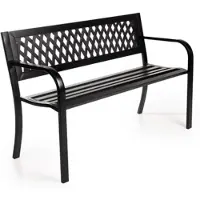 Nexxt Stalen Tuinbank met Hoes - 2-Persoons - 125x53x77 cm - Max. 220 kg - Zwart