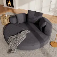 STILVORA Slaapbank 173 x 176 cm - Opvouwbare 2-in-1 Bank En Bed Met 3 Kussens - Voor Woonkamer En Slaapkamer - Cordstof - Zwart