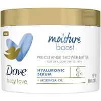 Dove Pre-cleanse Shower Butter 295ml (10 oz) – – Met Hyaluronzuur & Moringa Olie - Moisture Boost Douchecrème voor Droge Huid