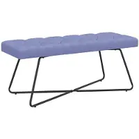 vidaXL Bank met knopen tufting Jeans Blauw 110 x 40 x 46 cm Stof