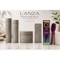 L'Anza Keratin Healing Oil Lustrous Care Set - 300+250+210+50ml + Tangle Teezer Hair Brush