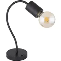 Globo Tafellamp Tafellamp Woonkamerlamp Bureaulamp Moderne bedlamp met zwenkarm, leeslamp, metaal aluminium, zwart, 1x E27, LxBxH 26x14x59