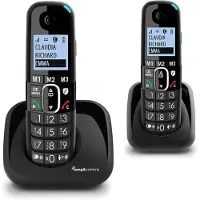 Amplicomms BT1502 Duo Dect telefoon voor de vaste lijn - Handenvrij bellen - Luide bel signaal - blokkeren ongewenste beller