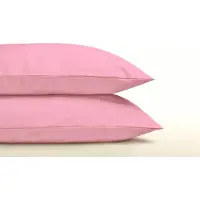 Dreamhouse Set van 2 effen ROZE (zachtroze / rose) kussenslopen (kussensloop) KATOEN voor hoofdkussen van 60 x 70 cm (uni / effen beddengoed meiden slaapkamer)