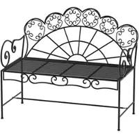 MODFU - Tuinbank 2-Zits - Robuust En Weerbestendig - Vintage - Voor Tuin Of Balkon - Metaal - Zwart - 107 X 55,5 X 90,5 Cm